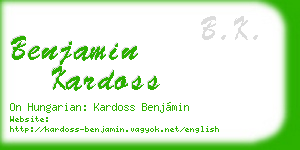 benjamin kardoss business card
